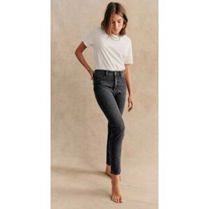 Sézane Denim Slim Parfait Jeans in  Charcoal High Rise Size 29